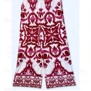 Rachel Zoe Red, Pink, and White Patterned Palazzo Pants